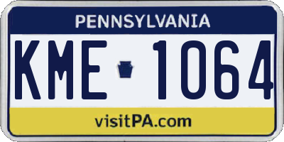 PA license plate KME1064