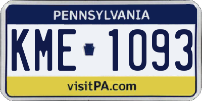 PA license plate KME1093