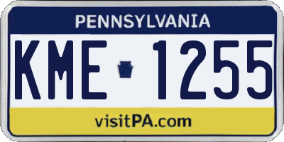 PA license plate KME1255