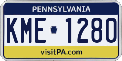 PA license plate KME1280