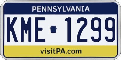 PA license plate KME1299