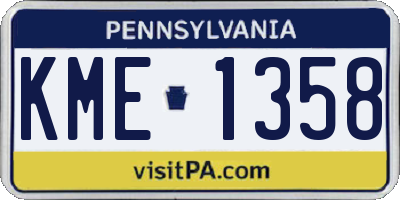 PA license plate KME1358