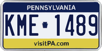 PA license plate KME1489