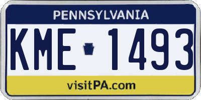 PA license plate KME1493
