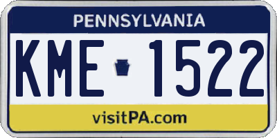 PA license plate KME1522