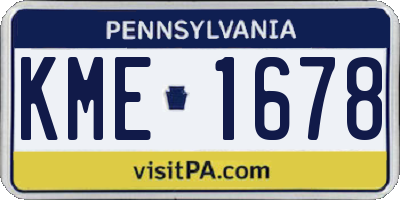 PA license plate KME1678