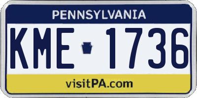 PA license plate KME1736