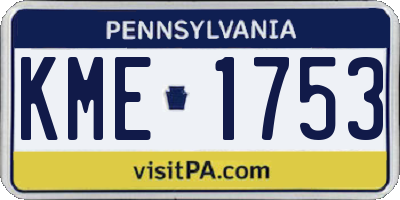 PA license plate KME1753