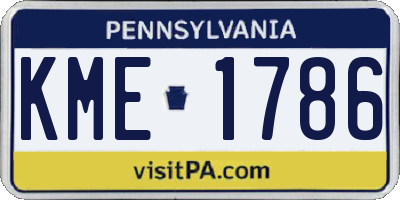 PA license plate KME1786