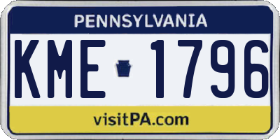 PA license plate KME1796