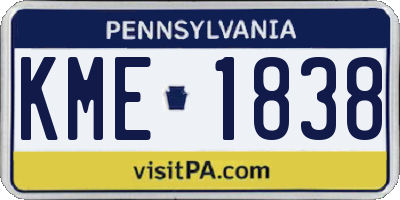 PA license plate KME1838