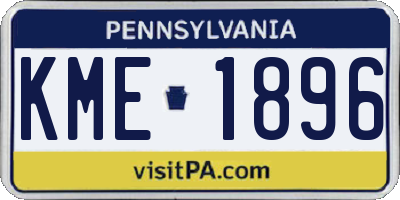 PA license plate KME1896
