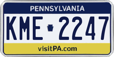 PA license plate KME2247