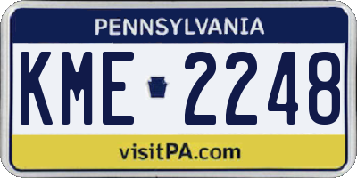 PA license plate KME2248