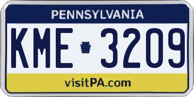 PA license plate KME3209