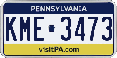 PA license plate KME3473
