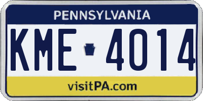 PA license plate KME4014