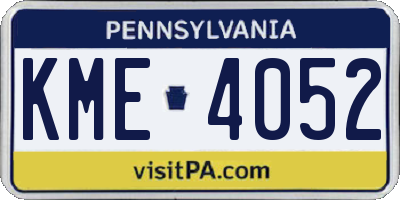 PA license plate KME4052