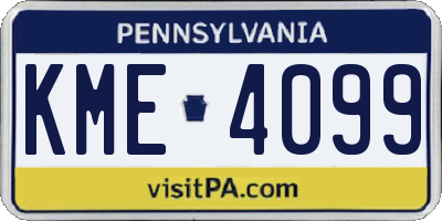 PA license plate KME4099
