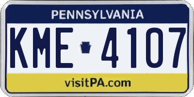PA license plate KME4107