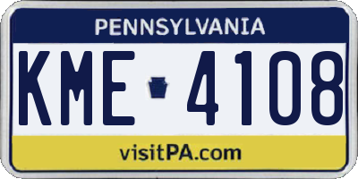 PA license plate KME4108