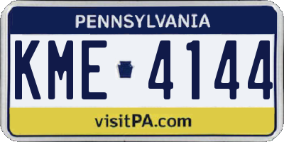 PA license plate KME4144