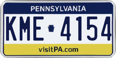 PA license plate KME4154