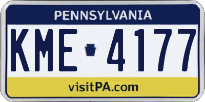PA license plate KME4177