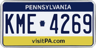PA license plate KME4269