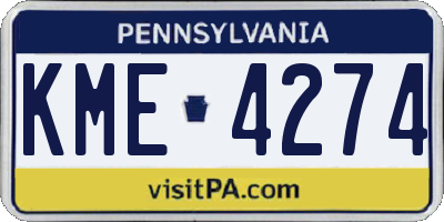 PA license plate KME4274