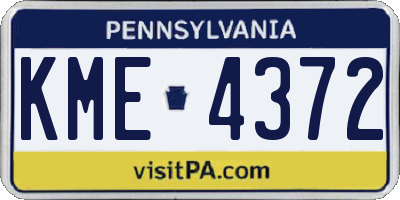 PA license plate KME4372