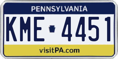 PA license plate KME4451