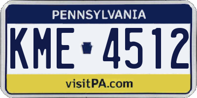 PA license plate KME4512
