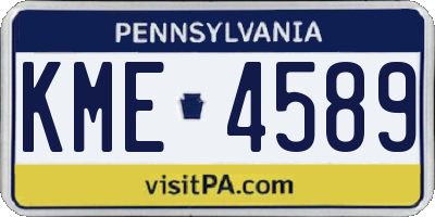 PA license plate KME4589