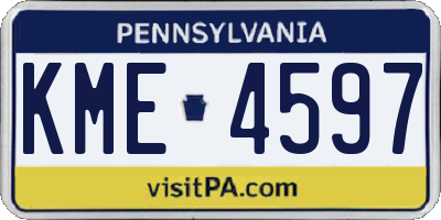 PA license plate KME4597