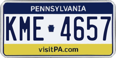 PA license plate KME4657