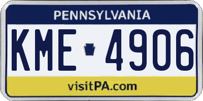 PA license plate KME4906