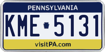 PA license plate KME5131