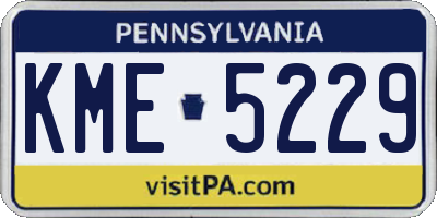 PA license plate KME5229