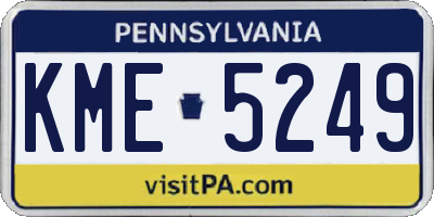 PA license plate KME5249