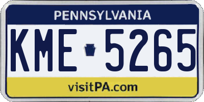 PA license plate KME5265