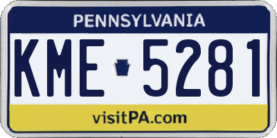 PA license plate KME5281