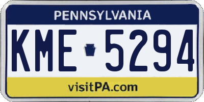PA license plate KME5294