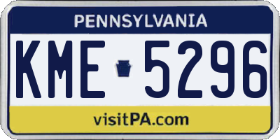 PA license plate KME5296