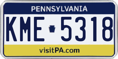 PA license plate KME5318