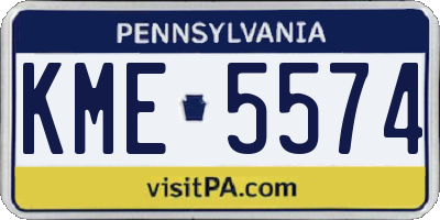 PA license plate KME5574