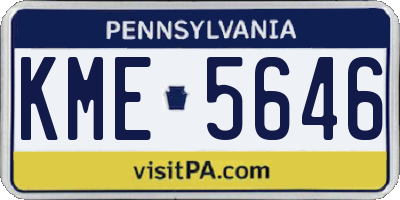 PA license plate KME5646
