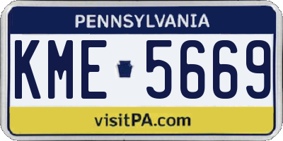 PA license plate KME5669