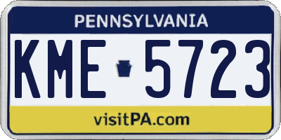 PA license plate KME5723