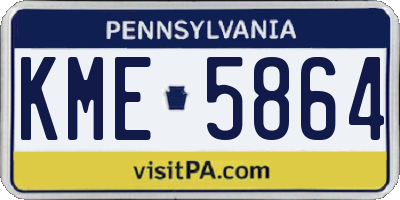 PA license plate KME5864